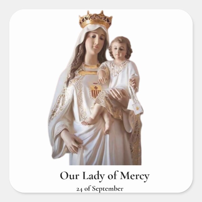 Our Lady of Mercy Card Square Sticker (Front)