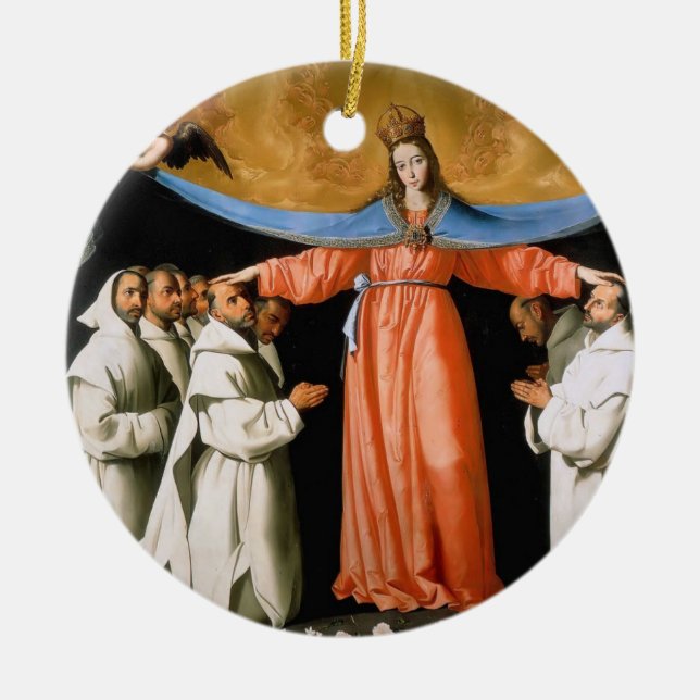 OUR LADY OF MERCY CERAMIC TREE DECORATION (Front)