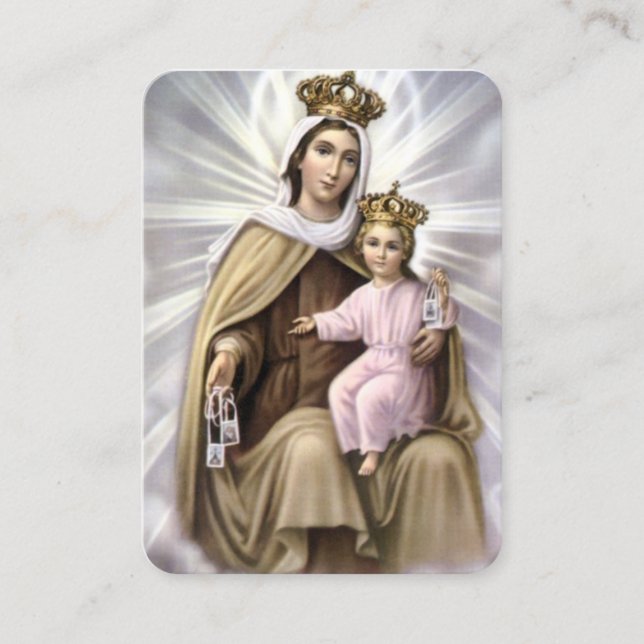 Our Lady of Mount Carmel Baby Jesus Prayer Card (Front)