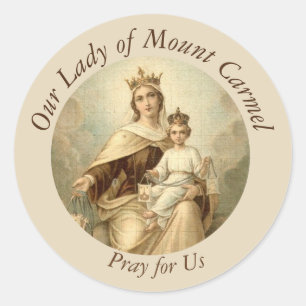 Our Lady of Mount Carmel Baby Jesus Scapular Classic Round Sticker
