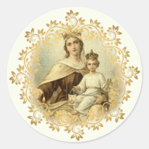 Our Lady of Mount Carmel  Baby Jesus Scapular Classic Round Sticker