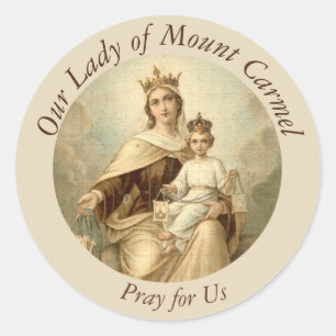 Our Lady of Mount Carmel  Baby Jesus Scapular Classic Round Sticker