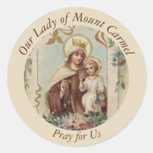 Our Lady of Mount Carmel  Baby Jesus Scapular Classic Round Sticker