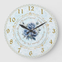 Our Lady of Mount Carmel Blue Rose Wall Clock