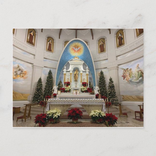 Our Lady of Mount Carmel Catholic Church Kenosha Holiday Postcard (Front)