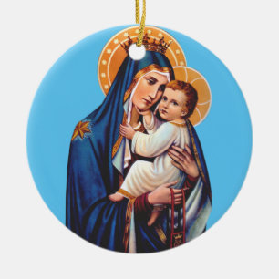 Our Lady of Mount Carmel Ceramic Tree Decoration