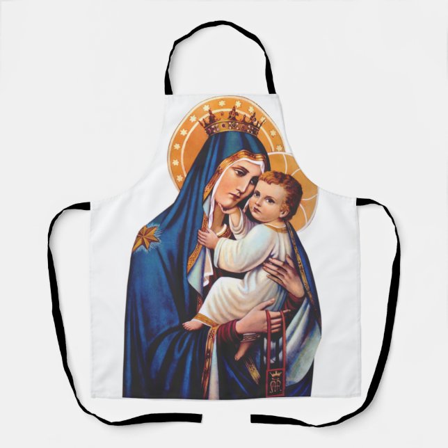 Our Lady of Mount Carmel Devotional Art Apron (Front)