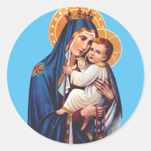 Our Lady of Mount Carmel Devotional Art Classic Round Sticker