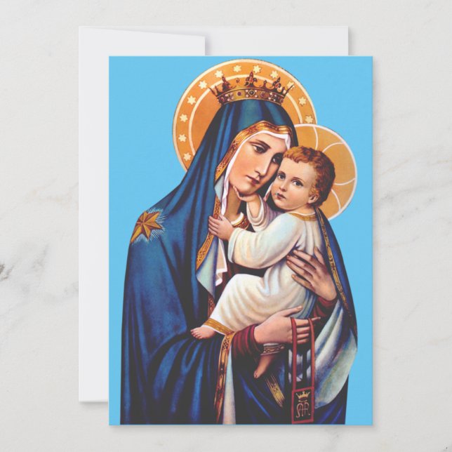 Our Lady of Mount Carmel Devotional Art Invitation (Front)