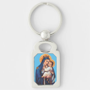 Our Lady of Mount Carmel Devotional Art Key Ring