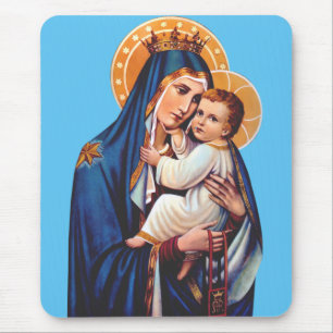Our Lady of Mount Carmel Devotional Art Mouse Mat