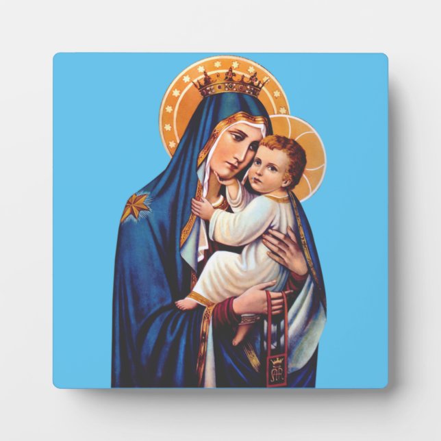 Our Lady of Mount Carmel Devotional Art Plaque (Front)