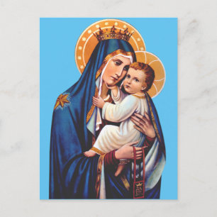 Our Lady of Mount Carmel Devotional Art Postcard