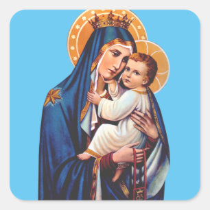 Our Lady of Mount Carmel Devotional Art Square Sticker