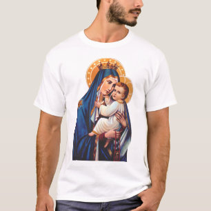Our Lady of Mount Carmel Devotional Art T-Shirt