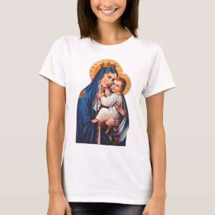 Our Lady of Mount Carmel Devotional Art T-Shirt