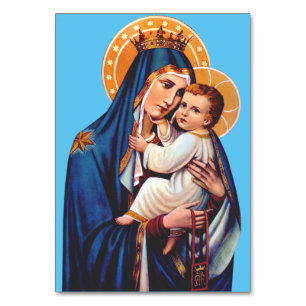 Our Lady of Mount Carmel Devotional Art Table Number