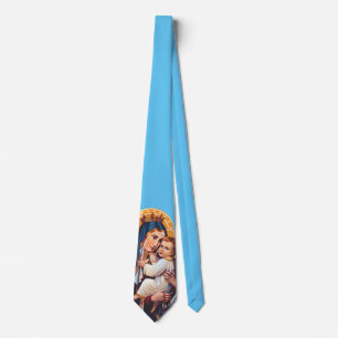 Our Lady of Mount Carmel Devotional Art Tie