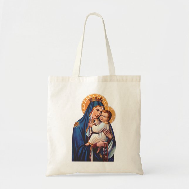 Our Lady of Mount Carmel Devotional Art Tote Bag (Front)