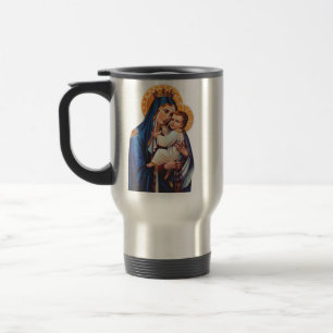 Our Lady of Mount Carmel Devotional Art Travel Mug