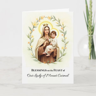 Our Lady of Mount Carmel Feast Day Blessings Card