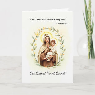 Our Lady of Mount Carmel God's Peace and Blessings Card