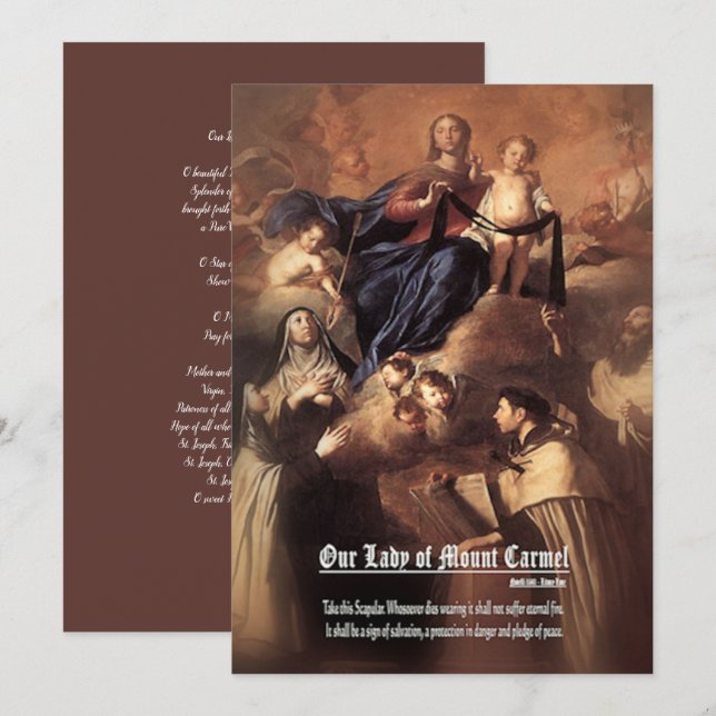 Our Lady of Mount Carmel Prayer Invitation (Front/Back)