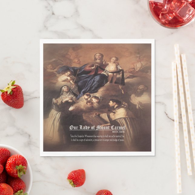 Our Lady of Mount Carmel Prayer Napkin (Insitu)