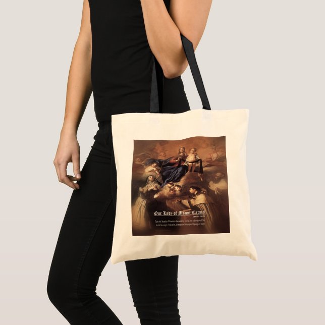 Our Lady of Mount Carmel Prayer Tote Bag (Front (Product))
