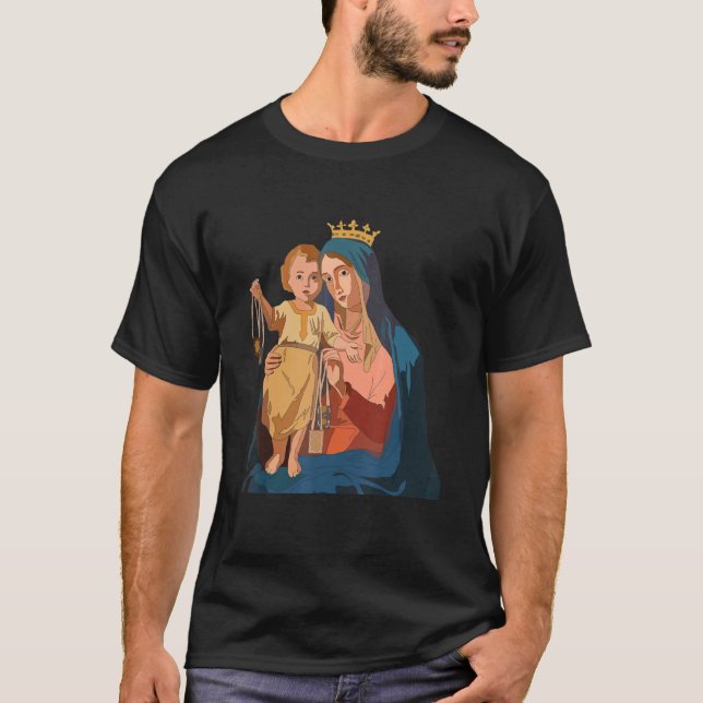Our Lady Of Mount Carmel Scapular St Teresa Of Avi T-Shirt (Front)