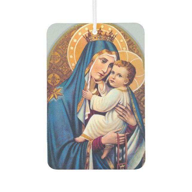 Our Lady of Mount Carmel Traditional Catholic Car Air Freshener (Front)