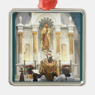 Our Lady of Mount Carmel Traditional Latin Mass Metal Tree Decoration