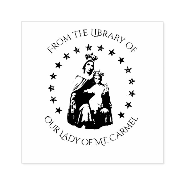 Our Lady of Mount Carmel w Scapular Rubber Stamp (Imprint)