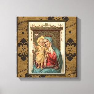 Our Lady of Mount Carmel with Baby Jesus Scapular Canvas Print