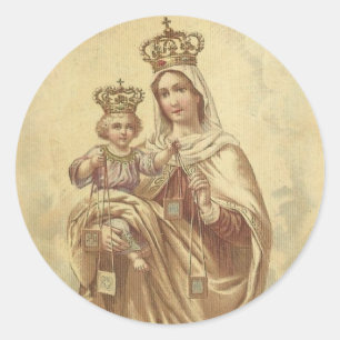 Our Lady of Mount Carmel with the Baby Jesus Classic Round Sticker