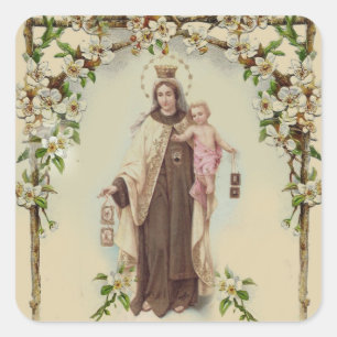 Our Lady of Mount Carmel with the Baby Jesus Square Sticker