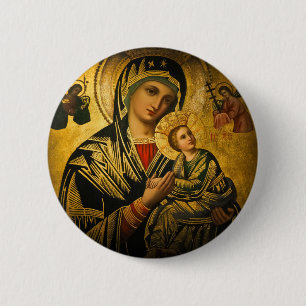 Our Lady of Perpetual Help 6 Cm Round Badge