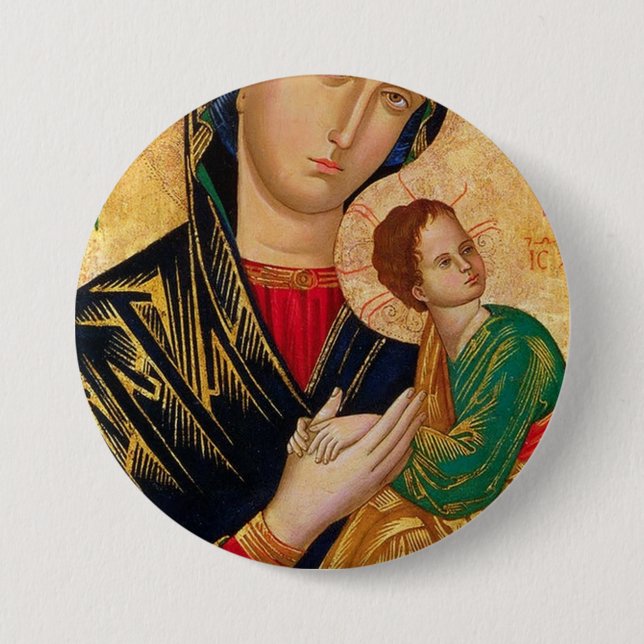 Our Lady of Perpetual Help 7.5 Cm Round Badge (Front)