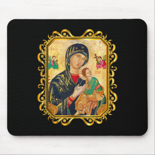 Our Lady Of Perpetual Help Blessed Mother Mary Cat Mouse Mat