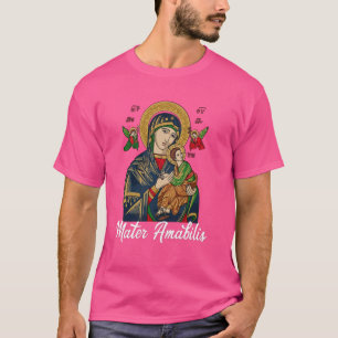 Our Lady of Perpetual Help Blessed Mother Mary Cat T-Shirt