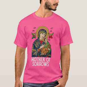 Our Lady of Perpetual Help Blessed Mother Mary Cat T-Shirt