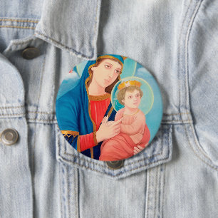 Our Lady of Perpetual Help Catholic 10 Cm Round Badge