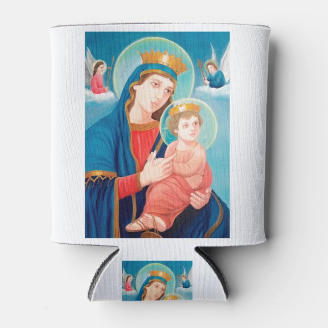Our Lady of Perpetual Help Catholic Can Cooler (Front)