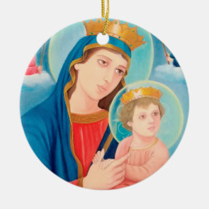 Our Lady of Perpetual Help Catholic Ceramic Tree Decoration