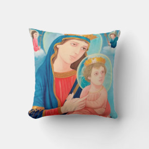 Our Lady of Perpetual Help Catholic Cushion