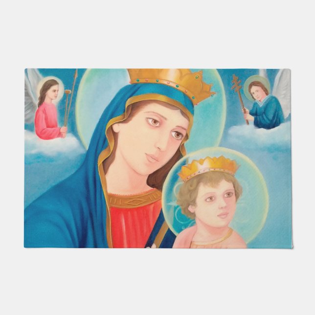 Our Lady of Perpetual Help Catholic Doormat (Front)