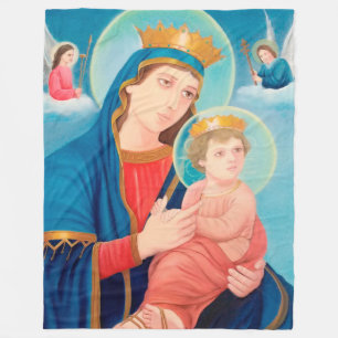 Our Lady of Perpetual Help Catholic Fleece Blanket