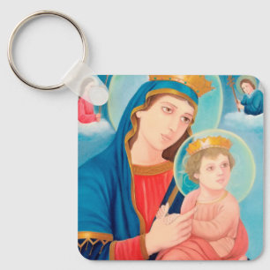 Our Lady of Perpetual Help Catholic Key Ring