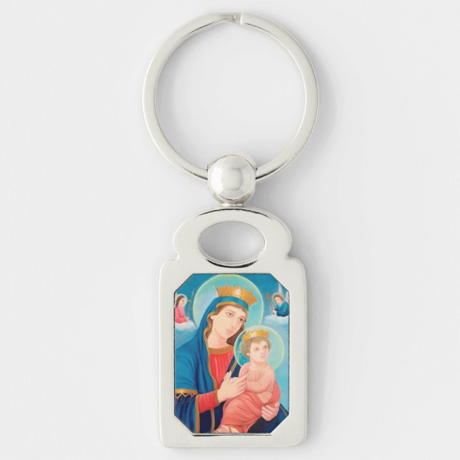 Our Lady of Perpetual Help Catholic Key Ring (Front)