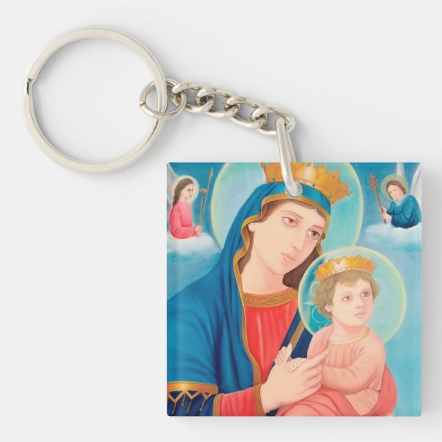 Our Lady of Perpetual Help Catholic Key Ring (Front)